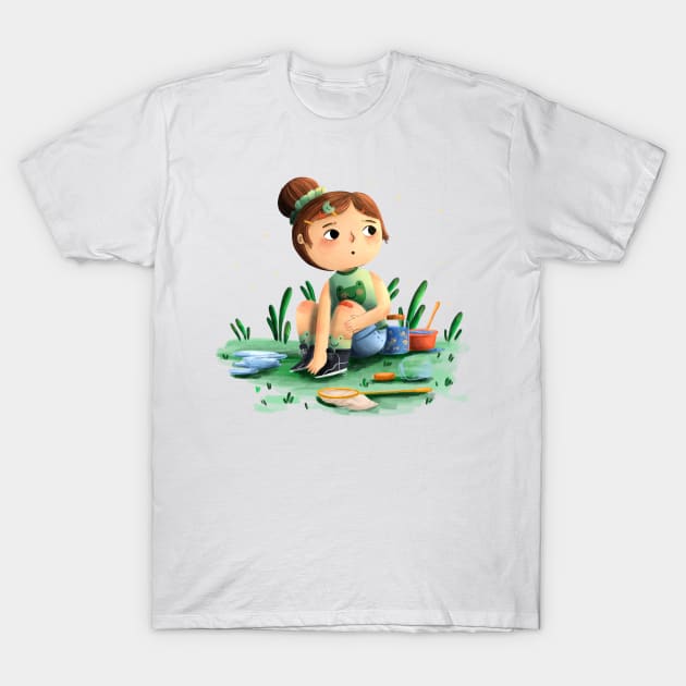 Froggy Girl T-Shirt by Dogwoodfinch